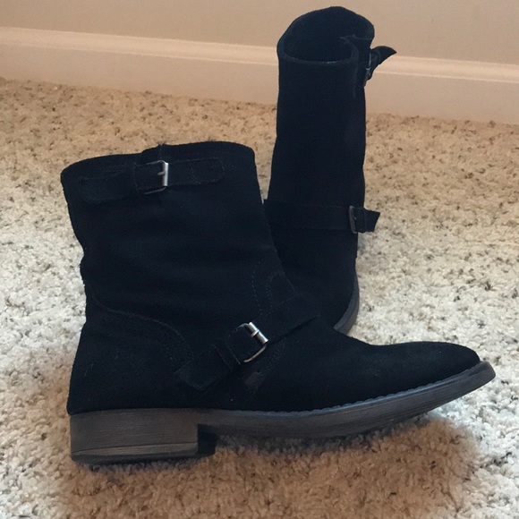 ZiGigirl black suede Moto boots sz8 GUC - Picture 3 of 5